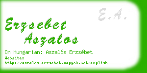 erzsebet aszalos business card