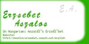 erzsebet aszalos business card